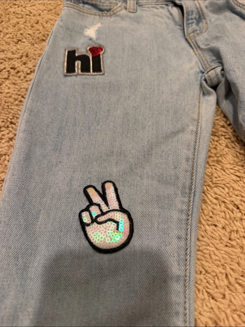 GAP Light Blue Emoji Patch Jeans